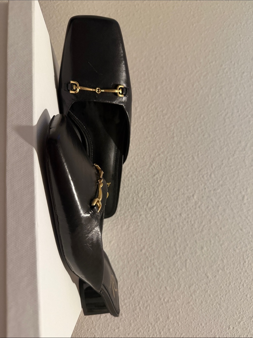 Sam Edelman Black Mule with Gold Bit Detail - Picture 2 of 4